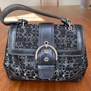 Coach canvas/leather evening bag,